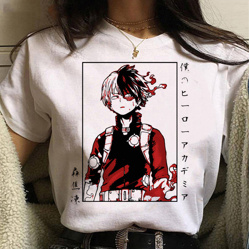 red and black anime T-Shirt from My Hero Academia.