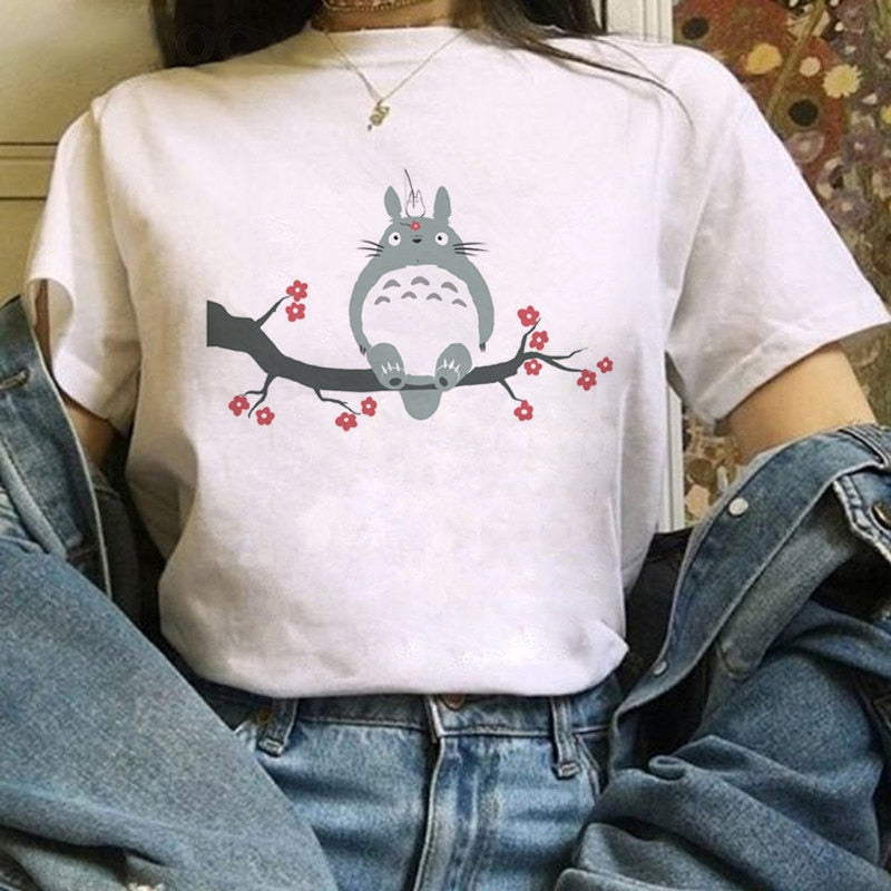 Totoro on a tree - Studio Ghibli T-Shirt