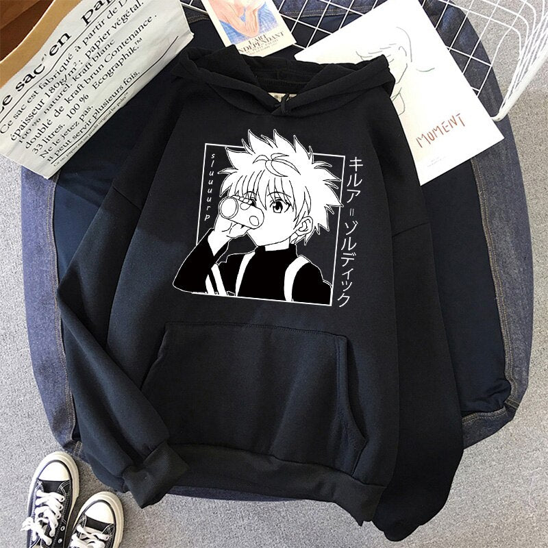 Embrace the spirit of Hunter X Hunter with the Classic Killua - Hunter X Hunter Hoodie. Crafted from a blend of cotton and polyester, this printed unisex hoodie is available in Asian sizes from S to XXXL, ensuring that all fans can rock their style.