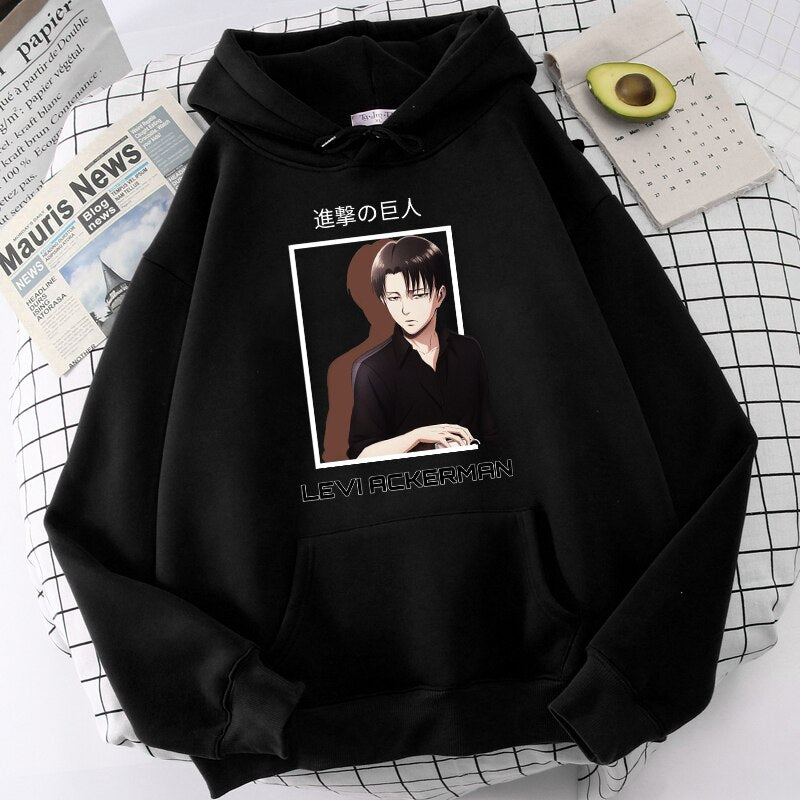 Levi Ackerman Chilled Captain Hoodie Unisex Asian Size Full Sleeve Hooded Sweatshirt Attack on Titan Levi Ackerman Printed Hoodie Survey Corps Chilled Captain Fan Apparel Asian Size Chart for Precise Fitting