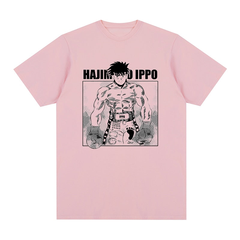 Hajime No Ippo - Raw Strength and Power T-Shirt Unisex Vintage Style Cotton Tee Short Sleeve Boxing Fan Apparel O-Neck Collar Hajime No Ippo Merchandise