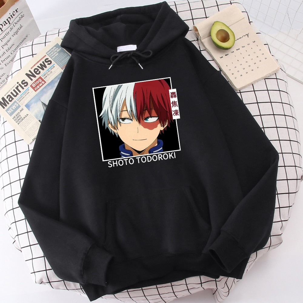 Stay cozy and stylish with the Happy Shoto Todoroki - My Hero Academia Hoodie. Crafted from a comfortable blend of polyester and spandex, this unisex hoodie is available in a range of Asian sizes, from S to XXL. Featuring standard fit, standard-length sleeves, and an O-Neck collar, it's the ideal choice for My Hero Academia enthusiasts.