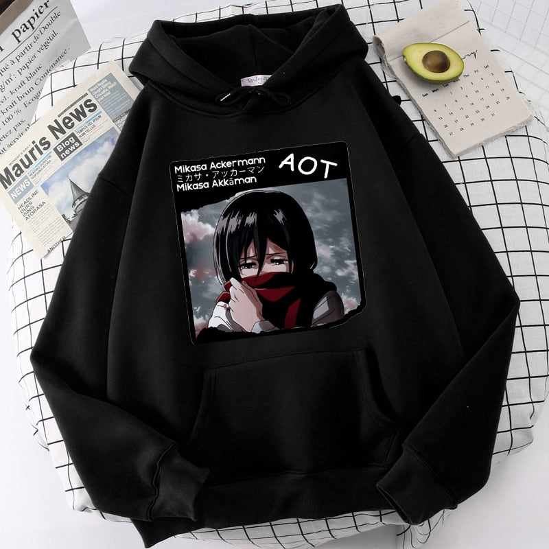 Mikasa Ackerman - The Strongest Soldier Hoodie Unisex Asian Size Full Sleeve Hooded Sweatshirt "Attack on Titan" Mikasa Ackerman Printed Hoodie