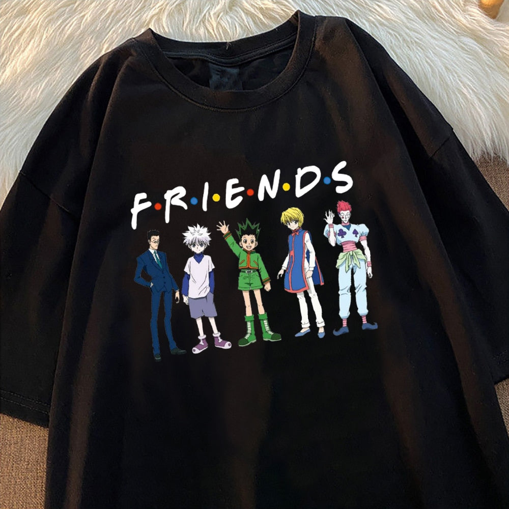 Hunter X Hunter "Friends Collab" T-Shirt Unisex Asian Size Cotton Tee Short Sleeve Anime Fan Apparel