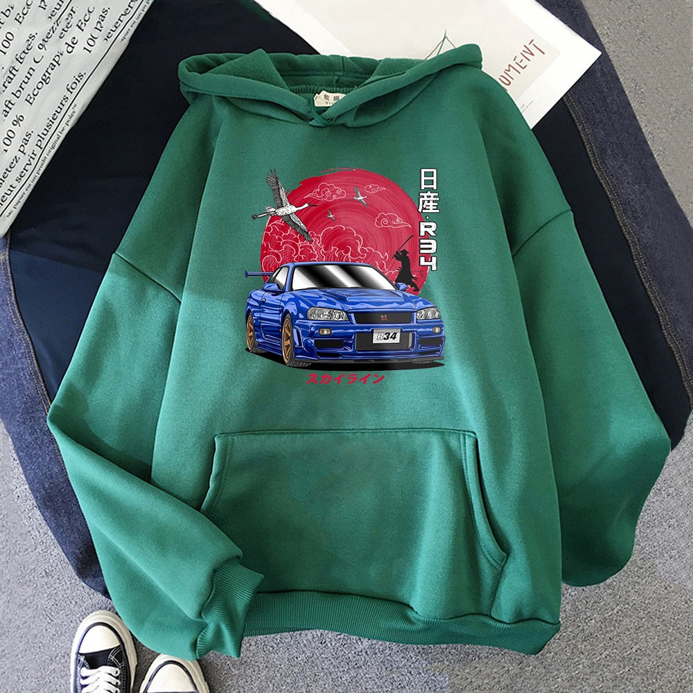 Initial D Hoodie Skyline GT-R R34